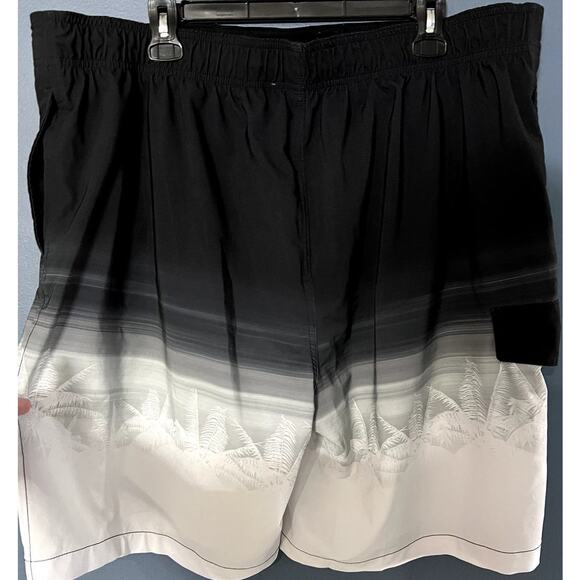 Mens💪 Sonoma Tropical Trees Design Black and white Swim Trunks size XXL - Picture 3 of 10